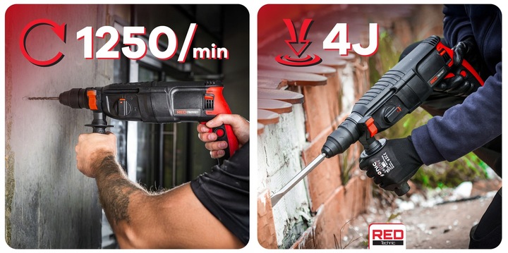 MŁOTOWIERTARKA MŁOT UDAROWY WIERTARKA UDAROWA SDS+ 2600W 4J WALIZKA