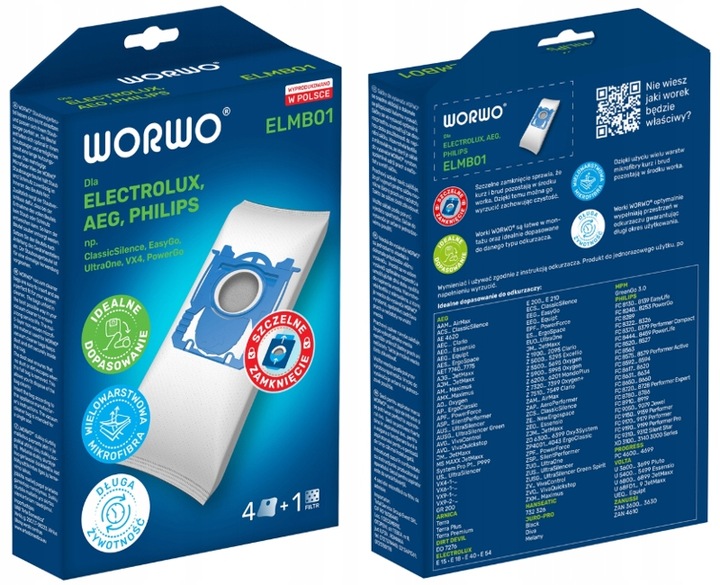 12 X WORKI DO ODKURZACZA ELECTROLUX PHILIPS AEG WORWO ELMB01