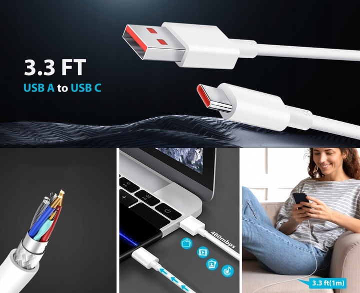 ZESTAW XIAOMI MOCNA ORYGINALNA ŁADOWARKA SIECIOWA 67W QC 3.0 + KABEL