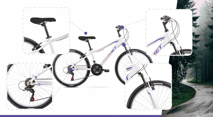 ROWER GÓRSKI MTB 24 ROMET JOLENE SHIMANO ALU OŚWIETLENIE I STOPKA GRATIS