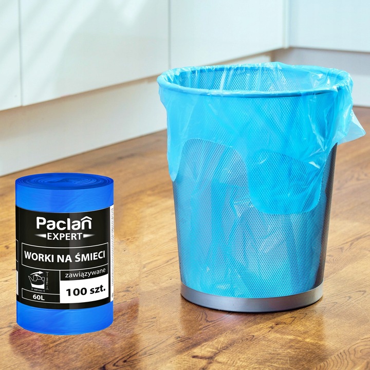 Worki na śmieci uniwersalne Paclan EXPERT 60 L - 600 szt. - 6 rolek x 100