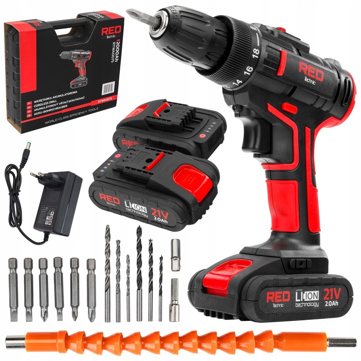 WIERTARKO WKRĘTARKA AKUMULATOROWA 21V MOCNA WKRĘTAK ZAKRĘTARKA 2xAKU