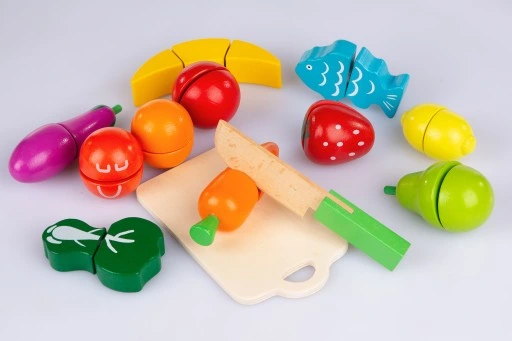 DREWNIANE OWOCE I WARZYWA DO KROJENIA NA RZEPY NÓŻ DESKA KINDERPLAY