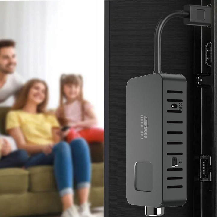 DEKODER TUNER TV DVB-T2 HEVC H.265 FULL HD MINI STICK PILOT ZESTAW