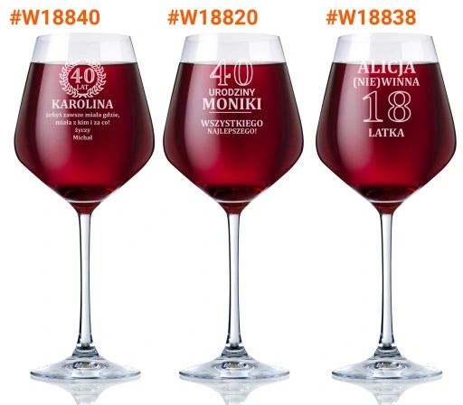 KIELISZEK do WINA KROSNO na urodziny 18-99 GRAWER