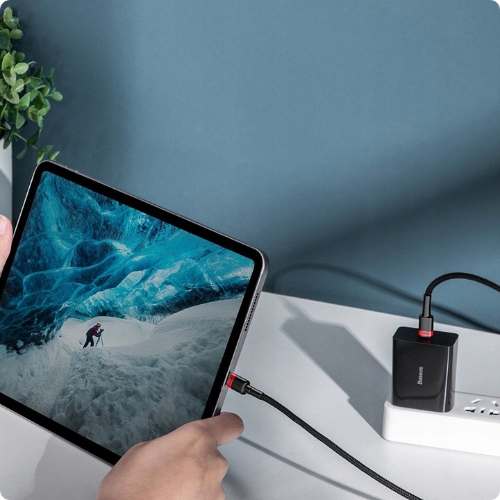 BASEUS MOCNY KABEL USB-C SZYBKIE ŁADOWANIE TYPE-C PD 100W QUICK CHARGE 3.0
