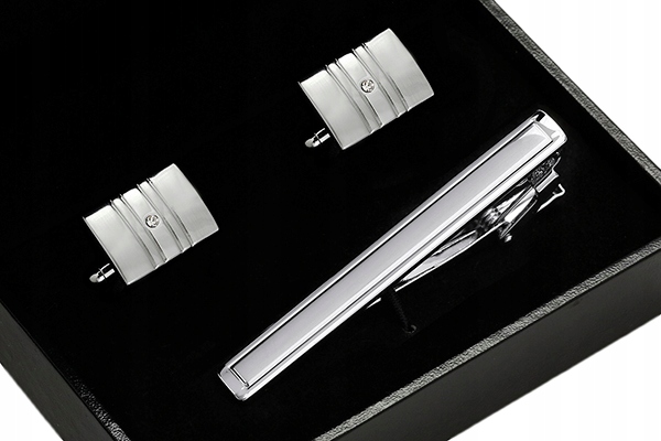 KOMPLET Spinki do Mankietów Spinka do Krawata ks12