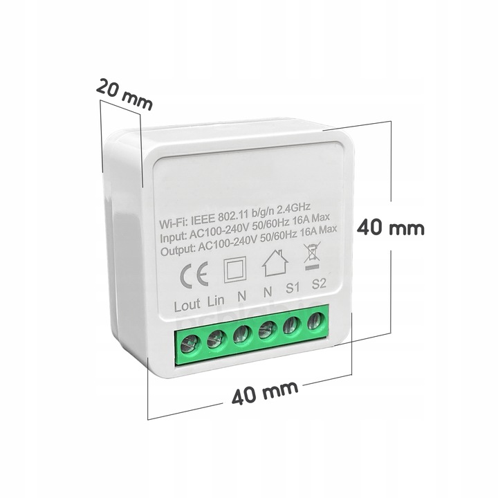 Inteligentny Przekaźnik 10A Gniazdko Włącznik WiFi TUYA Smart Life