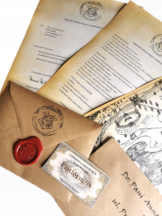Twój List z Hogwartu Harry Potter - pieczęć, bilet
