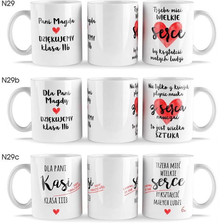 prezent dzień NAUCZYCIELA PRZEDSZKOLANKI WYCHOWAWCY kubek z imionami
