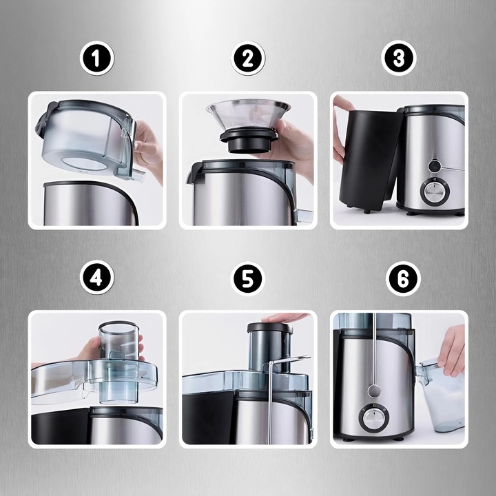 SOKOWIRÓWKA WYCISKARKA DO OWOCÓW SOKÓW WYSOKOOBROTOWA POJEMNIK NA SOK