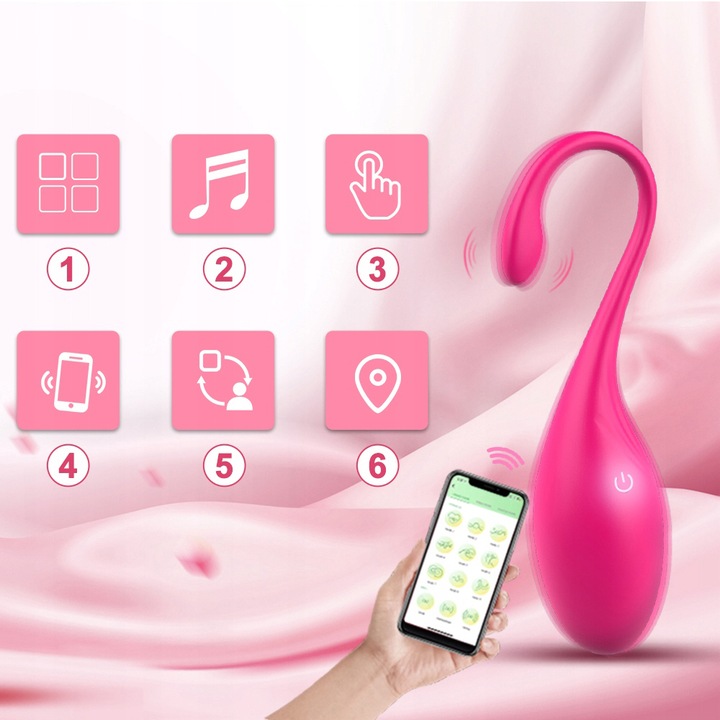 WIBRATOR STEROWANY APLIKACJĄ WIBRUJĄCE JAJKO MASAŻER SEX EROTYCZNY JAJECZKO