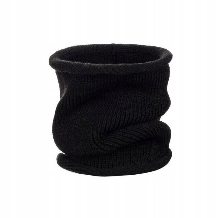 Komplet damski Ander czapka i komin zimowy wełna merino BRIGID BLACK