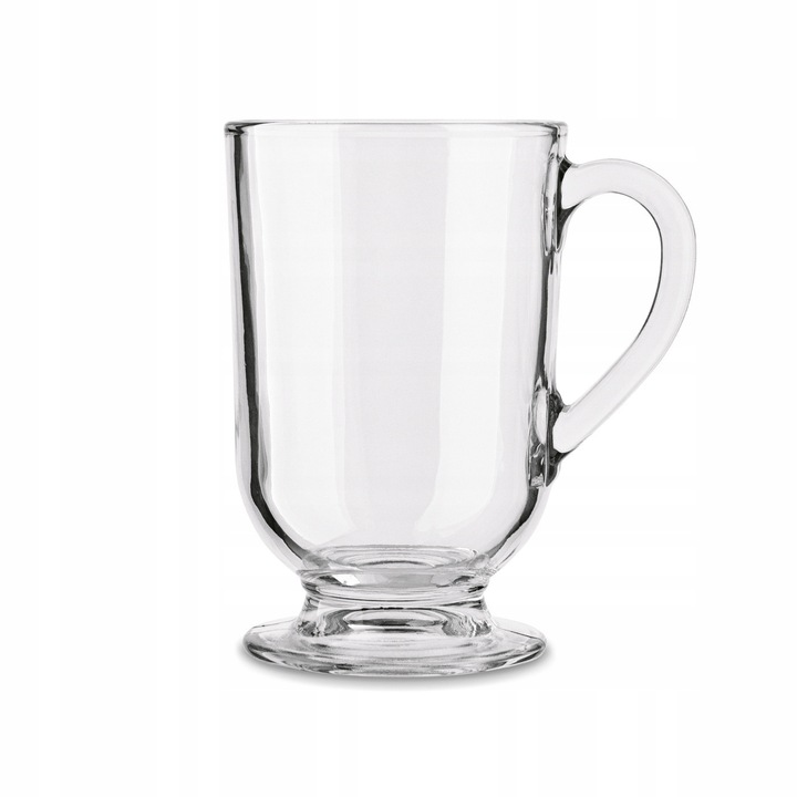 SZKLANKI do KAWY KUBEK z Uchem WYSOKIE Szklane Tadar Latte Mocha 6x300 ml