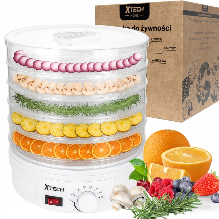 SUSZARKA SPOŻYWCZA DO GRZYBÓW OWOCÓW WARZYW ZIÓŁ ŻYWNOŚCI 5 POZIOMÓW