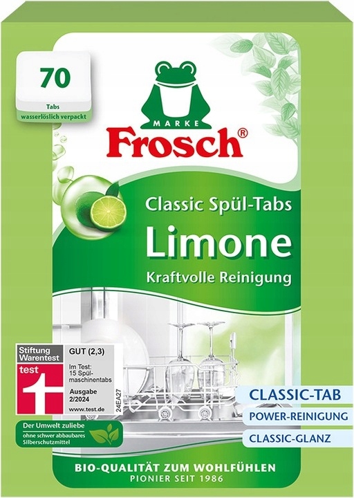 Frosch Limonkowe Tabletki do Zmywarki Ekologiczne 70 szt