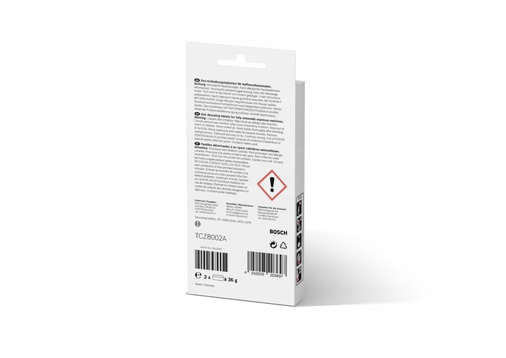 BOSCH TCZ8002 TABLETKI DO ODKAMIENIANIA EKSPRESÓW ODKAMIENIACZ