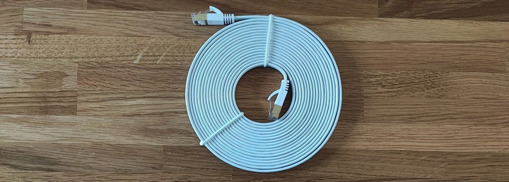 KABEL SIECIOWY LAN ETHERNET PŁASKI RJ45 CAT7 15m