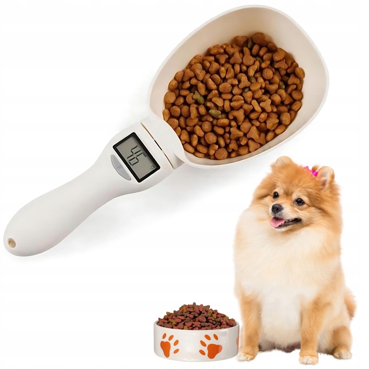 ŁYŻKA Z MIARKĄ WAGĄ łopatka do karmy dla psa kota z wyświetlaczem LCD 800g