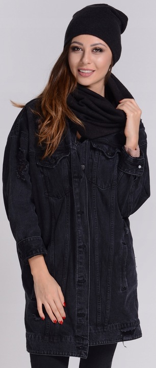 POLSKI Komplet CZAPKA + KOMIN Tunel Szal - CZARNY komplet damski na