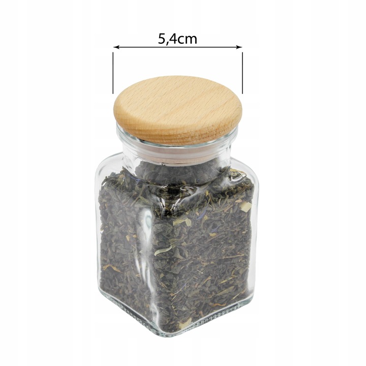 150ml słoik szklany SŁOICZEK na przyprawy z drewnianym wieczkiem 12