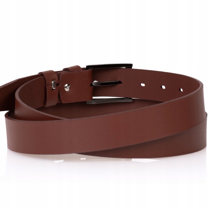 SEPHER Pasek skórzany klasyczny J. BRĄZOWY męski