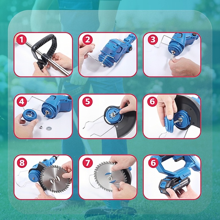 PODKASZARKA AKUMULATOROWA KOSA WYKASZARKA NA KOŁACH 2X AKU 21V DUŻY