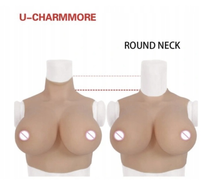Silikonowe Piersi Bez Szyi, C, Bawełna Wypełnienie, Miękkie, Realistyczne