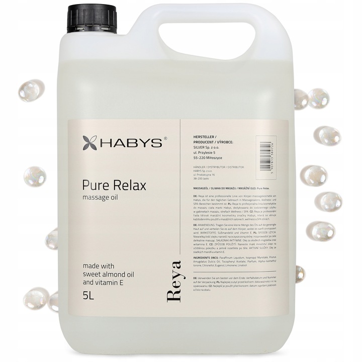 OLEJEK DO MASAŻU REYA PURE RELAX 5000 ML UJĘDRNIA NAWILŻA WITAMINA E