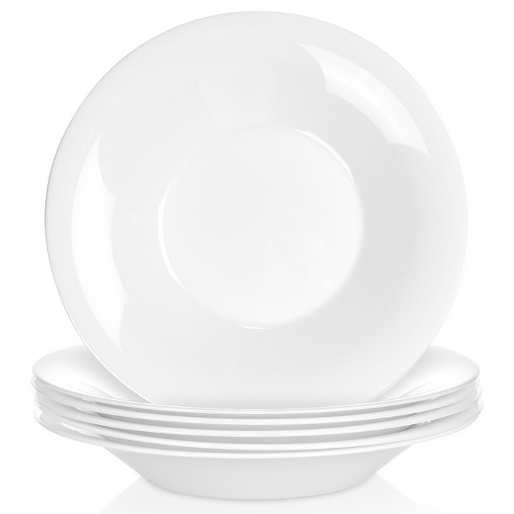 6x Talerz OBIADOWY duży głęboki na zupę dania biały zestaw talerzy