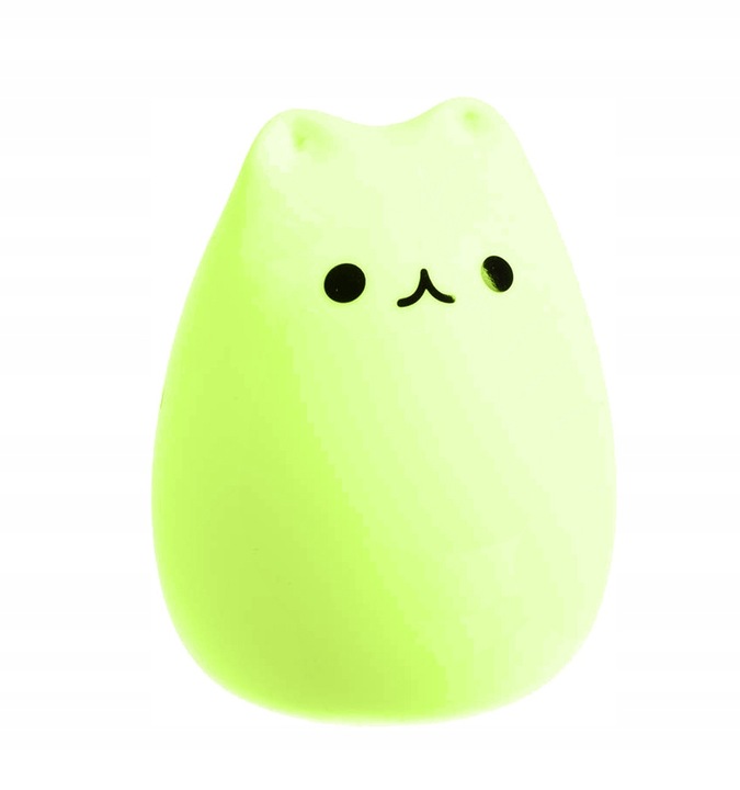 Lampka Nocna LED dla Dzieci Kotek RGB + Pilot USB