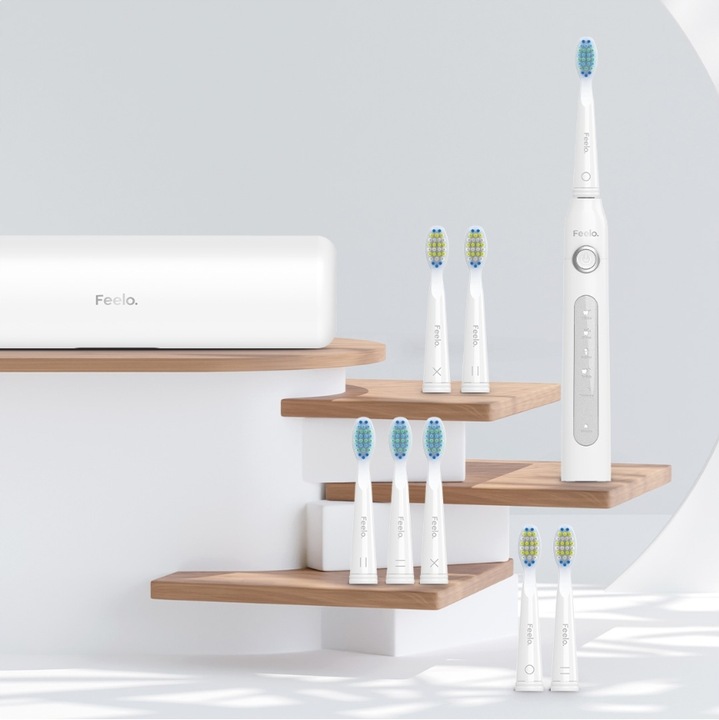 Szczoteczka elektryczna dla dzieci 7+ do zębów FEELO EASY 8 końcówek