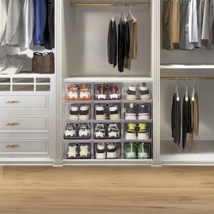 Pudełka na buty organizer szafka stojak pojemnik na obuwie x10 szt z