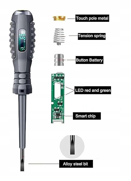 ŚRUBOKRĘT PROBÓWKA PRÓBNI NEONÓWKA TESTER PRĄDU NAPIĘCIA 12-240V diody