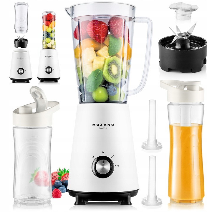 BLENDER KIELICHOWY DO KOKTAJLI SMOOTHIE 2 WKŁADY CHŁODZĄCE + 2 BUTELKI 3w1