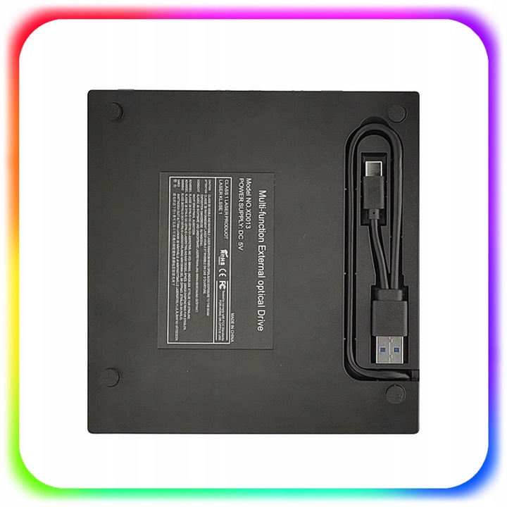 NAPĘD ZEWNĘTRZNY CD DVD ODTWARZACZ PŁYT PRZENOŚNY NAGRYWARKA HUB USB-C 3.0