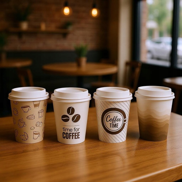 KUBKI PAPIEROWE DO KAWY 250ml + WIECZKA 100 szt