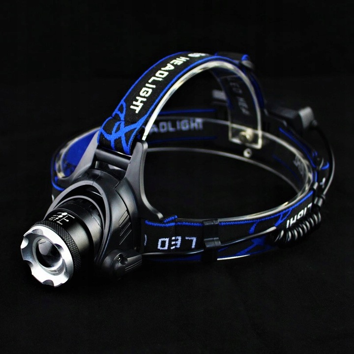 LATARKA CZOŁOWA CZOŁÓWKA LED REFLEKTOR + BATERIE 3 TRYBY ŚWIECENIA 2 x AKUM