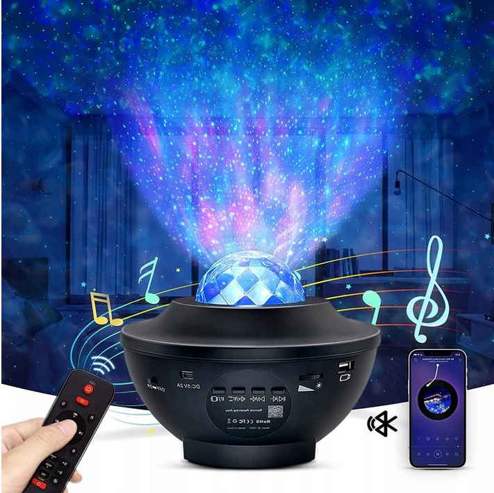 PROJEKTOR GWIAZD STAR LED LAMPKA NOCNA BLUETOOTH