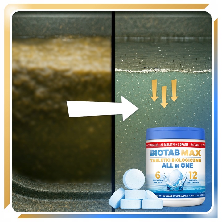 TABLETKI do SZAMBA BAKTERIE do OCZYSZCZALNI mocny BIO preparat USUWA