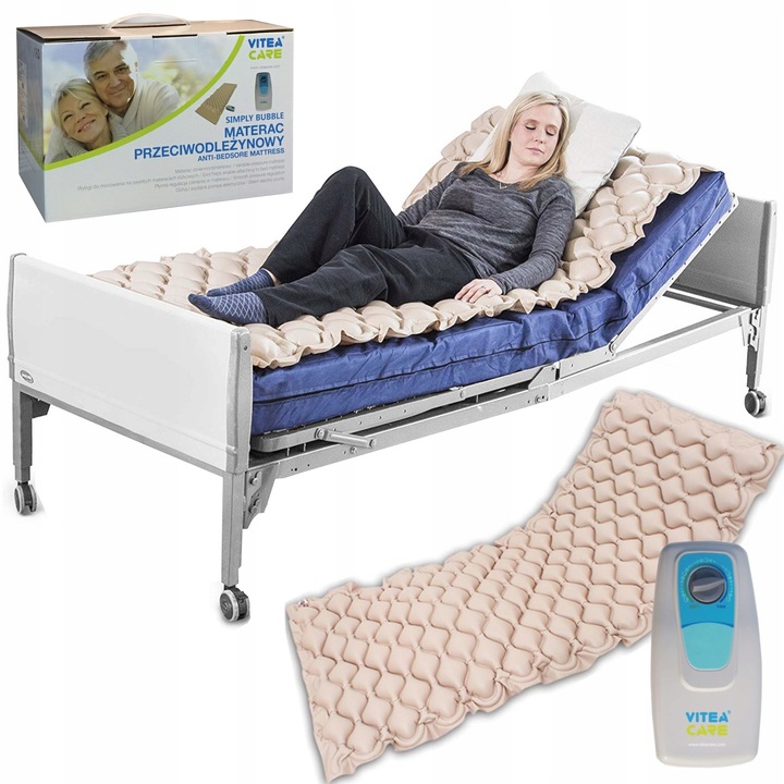Materac przeciwodleżynowy bąbelkowy zmiennociśnieniowy na odleżyny z pompą