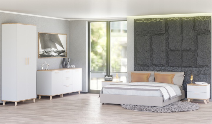 Komoda BIAŁA 3 Szuflady Duża Pojemna Szafka OSLO 120cm Styl