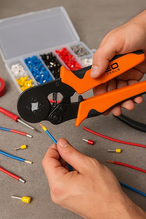 Szczypce do zaciskania końcówek 205mm zaciskarka konektorów + 1200