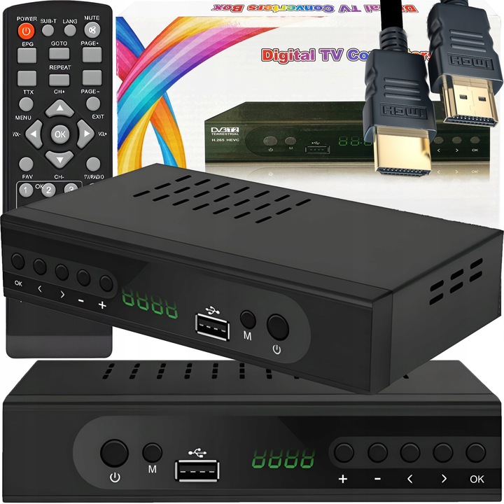 TUNER DEKODER DVB T2 HEVC H.265 TELEWIZJI NAZIEMNEJ 4K ULTRA HD USB