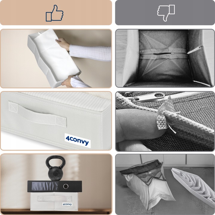 Zestaw 3x organizer pudełko pojemnik na ubrania bieliznę do komody M A