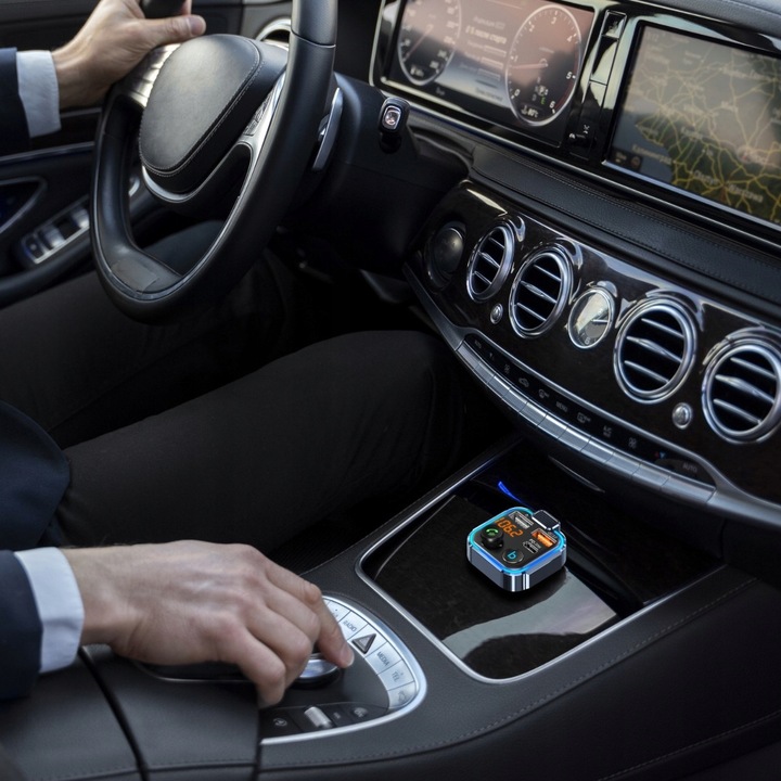 TRANSMITER FM BLUETOOTH ŁADOWARKA MP3 2XUSB LCD SD