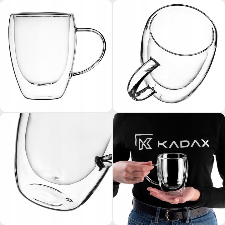 SZKLANKI TERMICZNE DO KAWY HERBATY LATTE 350ml KUBKI PODWÓJNE ŚCIANKI 6 szt