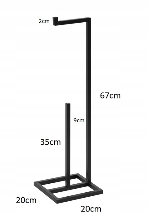 STOJAK LOFT METALOWY UCHWYT NA PAPIER TOALETOWY CZARNY PRODUKT POLSKI