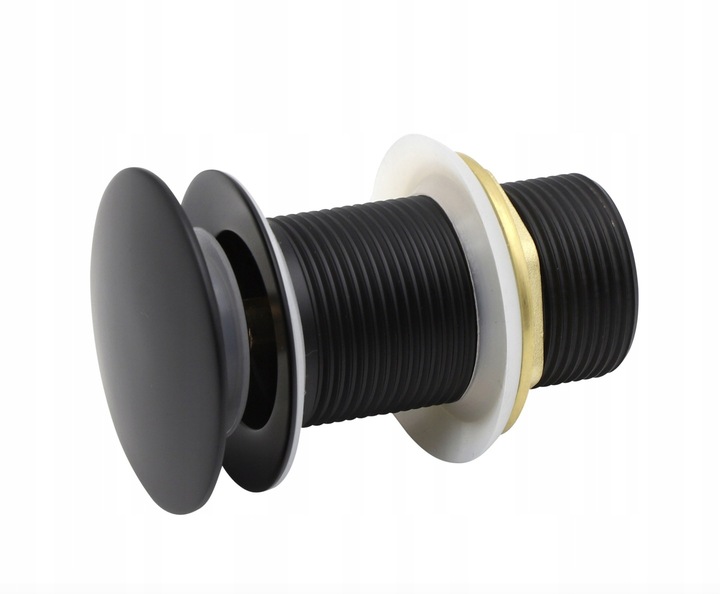 ZESTAW: KOREK KLIK-KLAK BEZ PRZELEWU CZARNY + SYFON UMYWALKOWY DO UMYWALKI