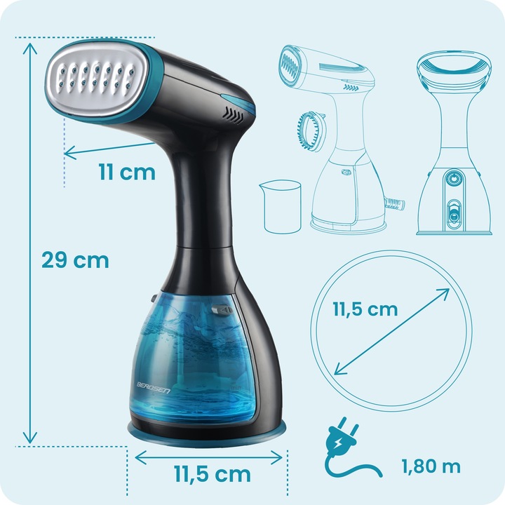 Parownica do ubrań 1500W Steamer parowy Żelazko parowe ZESTAW 32g/min